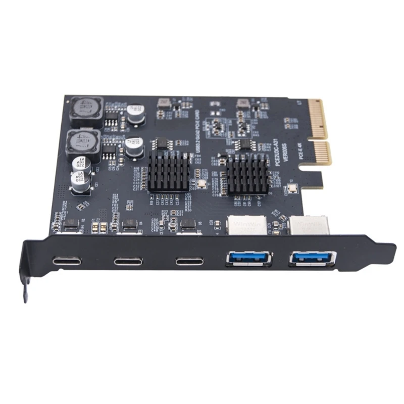 Fast Speed PCIExpress to USB3.0 Expansion Card for Desktop PC with 5 Ports, Easy Installation Backward Compatible