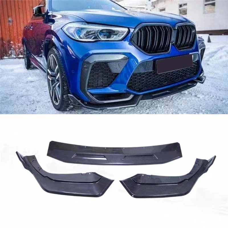 

Углеродное волокно для BMW X6M F96, передняя губа, передний бампер, комплект кузова, модифицированные аксессуары