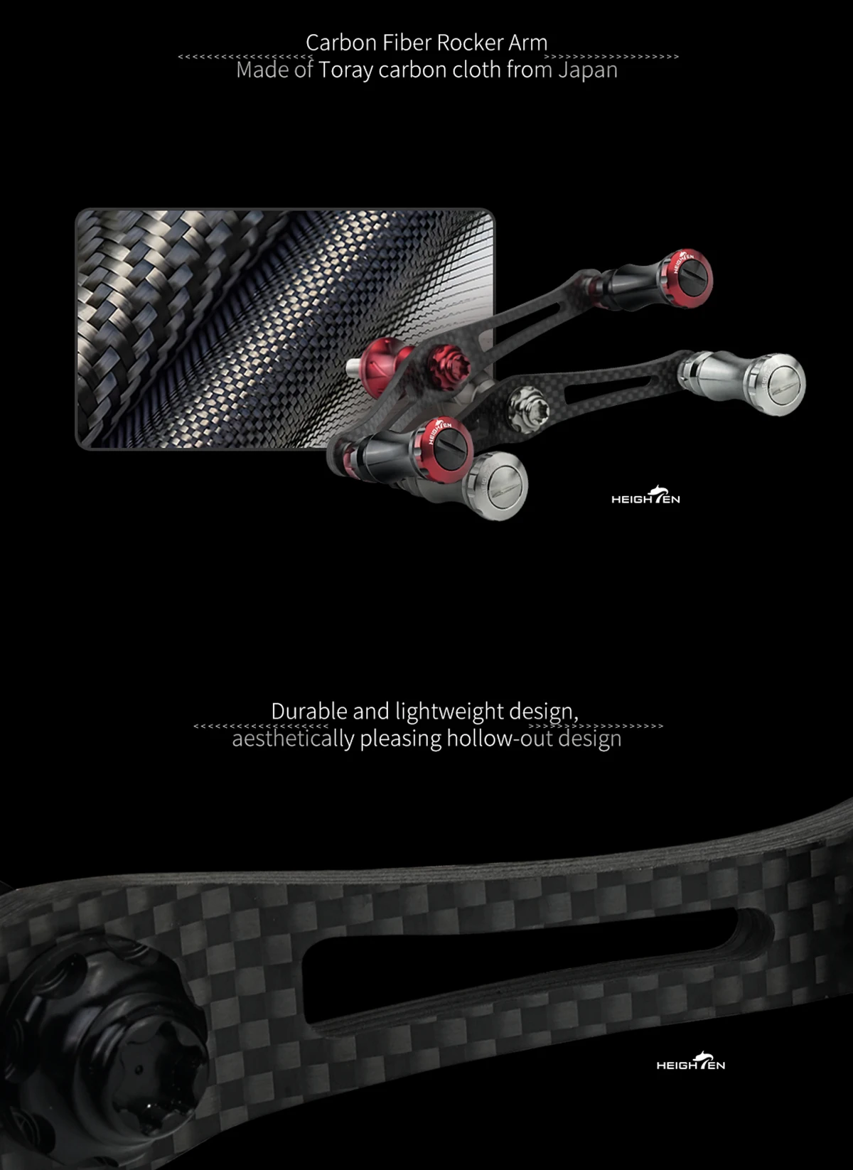 HEIGHTEN Spinning Carbon Reel Griff 90mm für Shimano Daiwa – Detail 4