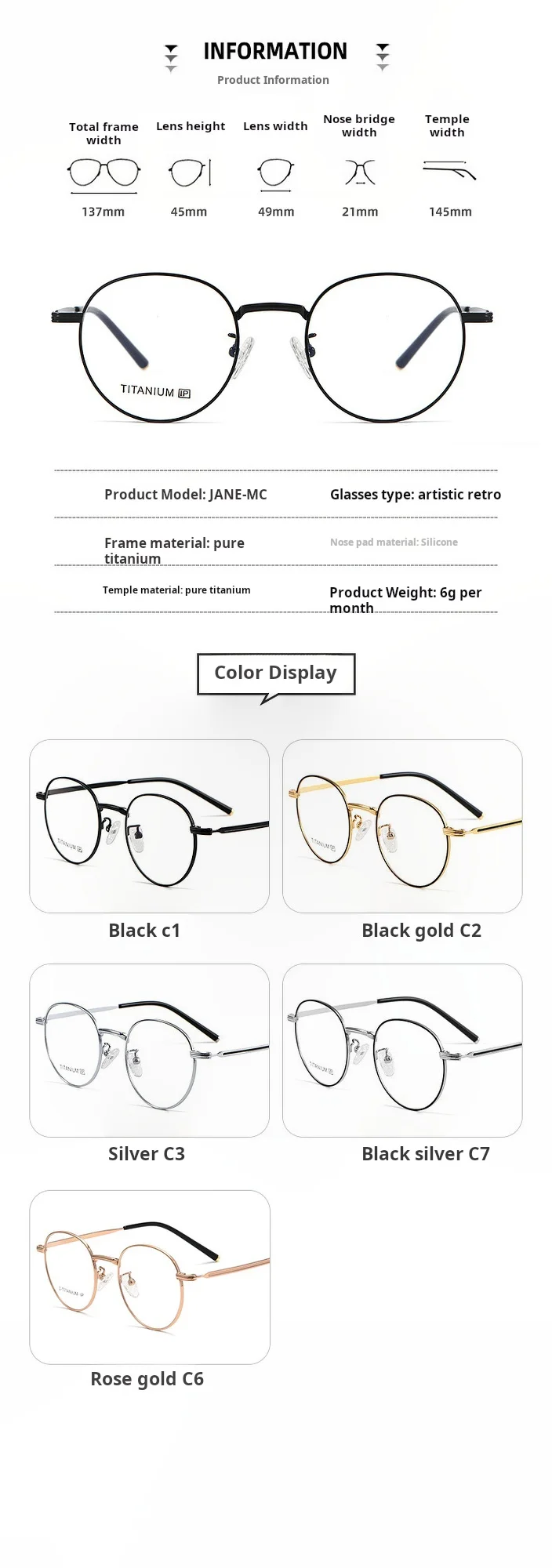 YIMARUILI Retro Runde optische Brillen für Herren und Damen, blaues Licht blockierend, UV400, entspiegelt, Rezeptbrille – Detail 9