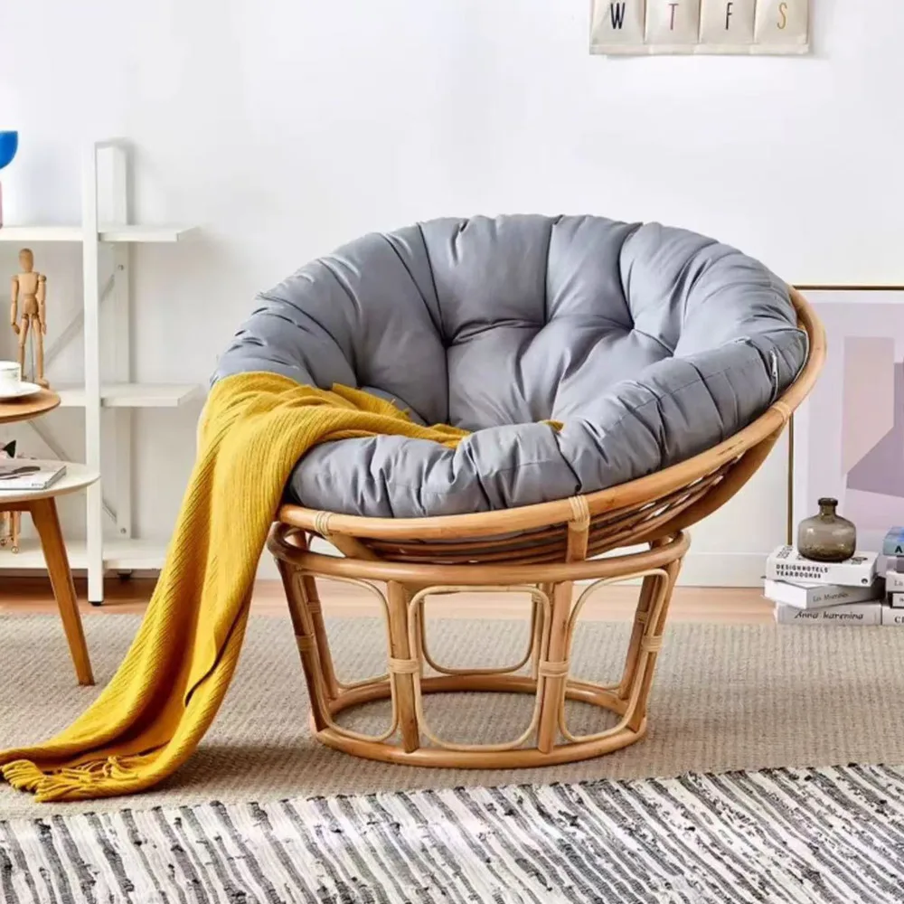 Round Plush Papasan Chairs Cushion Thick Soft Solid Color Cushions for Indoor Outdoor Hanging Chairs Swings Rockers Floor Pillow