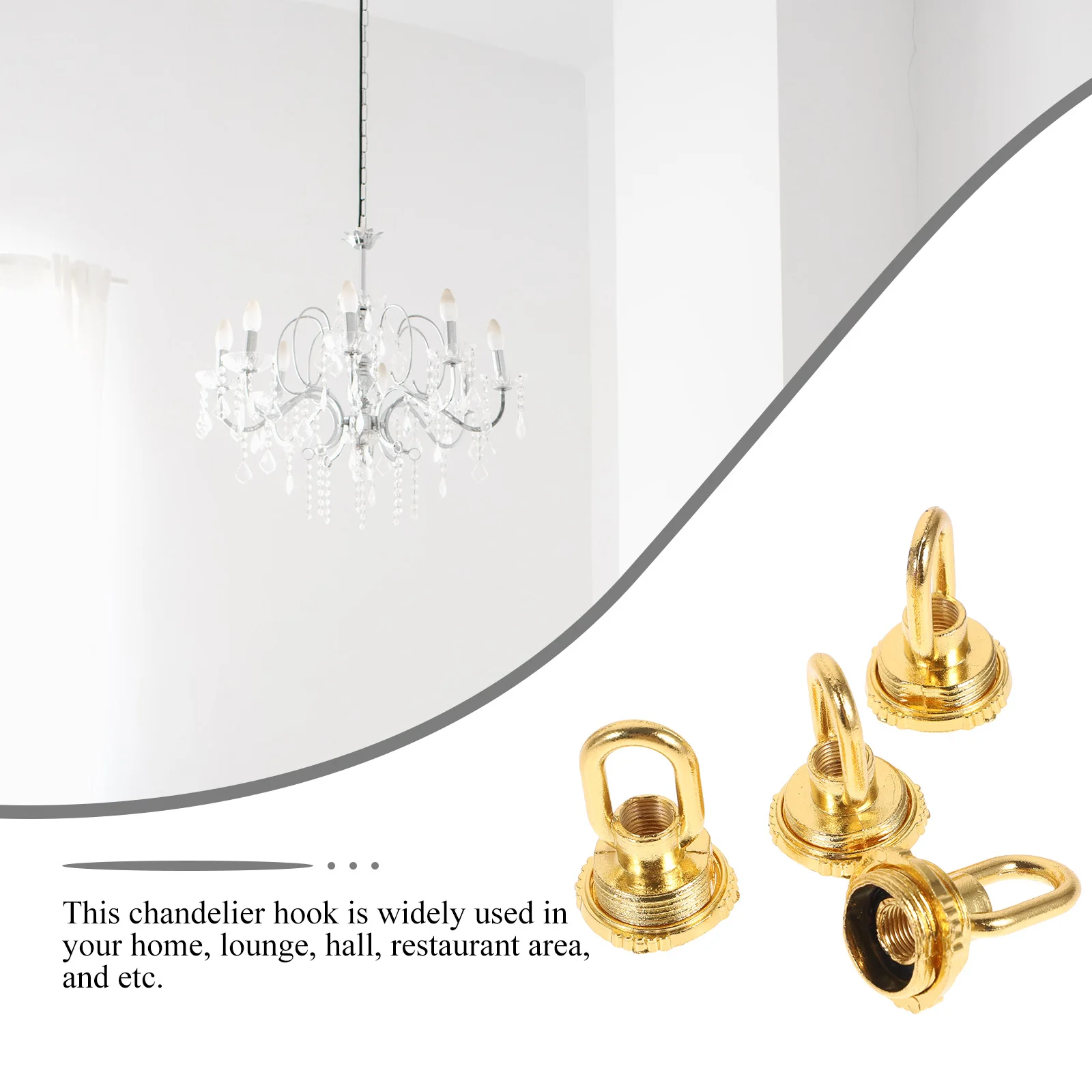 

4pcs Retro Lighting Accessories Ceiling Hook for Chandelier Pendant Lamp Support Fixture Hangers Base Heavy Duty Metal