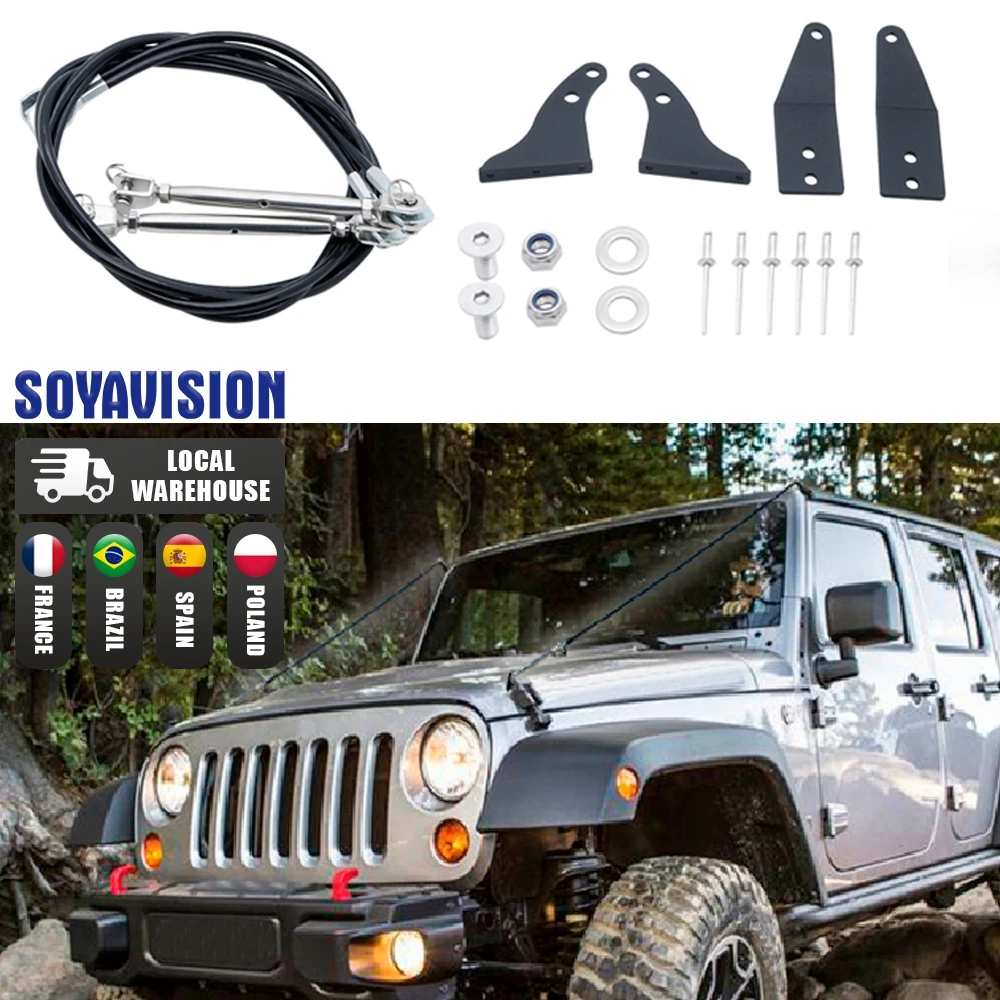 

Wrangler JK Limb Risers Body Cable Steel Rope For Jeep Wrangler JK JKU Hood Obstacle Eliminate Rope Accessories 2007- 2017
