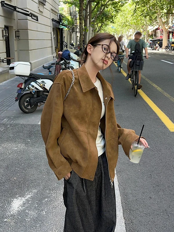 

plus Size 300 Pou Women's Baseball Jaet Zipper Collar Casual Outerwear Autumn Winter Faion Korean Sle Pear Bod...