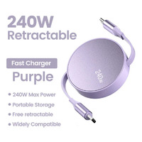 Retractable PD 240W Super Fast Charging Cable for Motorola Moto Razr 40 Ultra Xiaomi Poco M2  Type C To USB Type C Wire Cable 6A