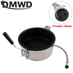 Máquina Eléctrica de palomitas de maíz con aceite de aire caliente, 2 agujeros, 15mm, 8oz, olla de calefacción, manivela manual, 8 onzas, accesorios