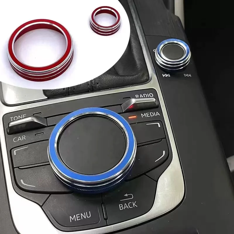 Auto center console multimedia knob switch frame decorative cover Decorative ring for Audi A3 8V S3 2014-2019 auto parts