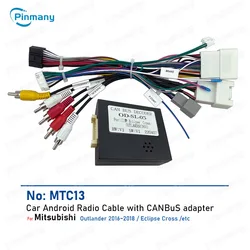 Car stereo Cable Connector Power Wire Harness Adapter CAN Bus Rockford audio Decoder for Mitsubishi Outlander Eclipse Cross