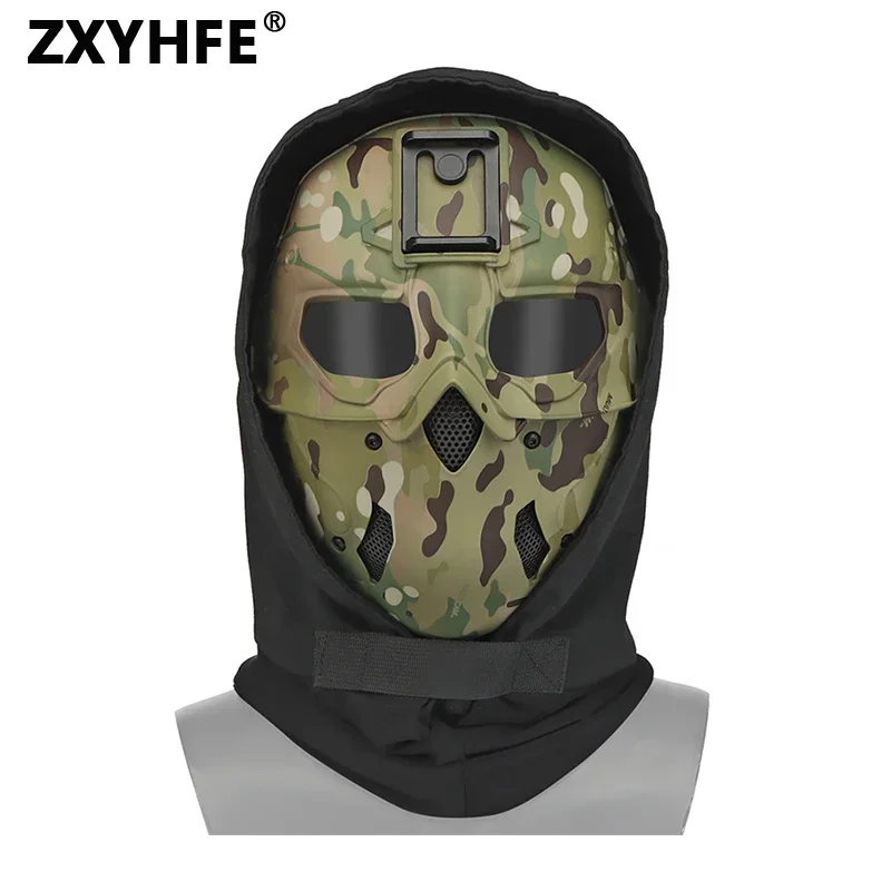 

ZXYHFE Tactical Wild Full Face Mask Set Headgear Paintball Accessories CS Wargame Hunting Outdoor Sports Protective Equipment