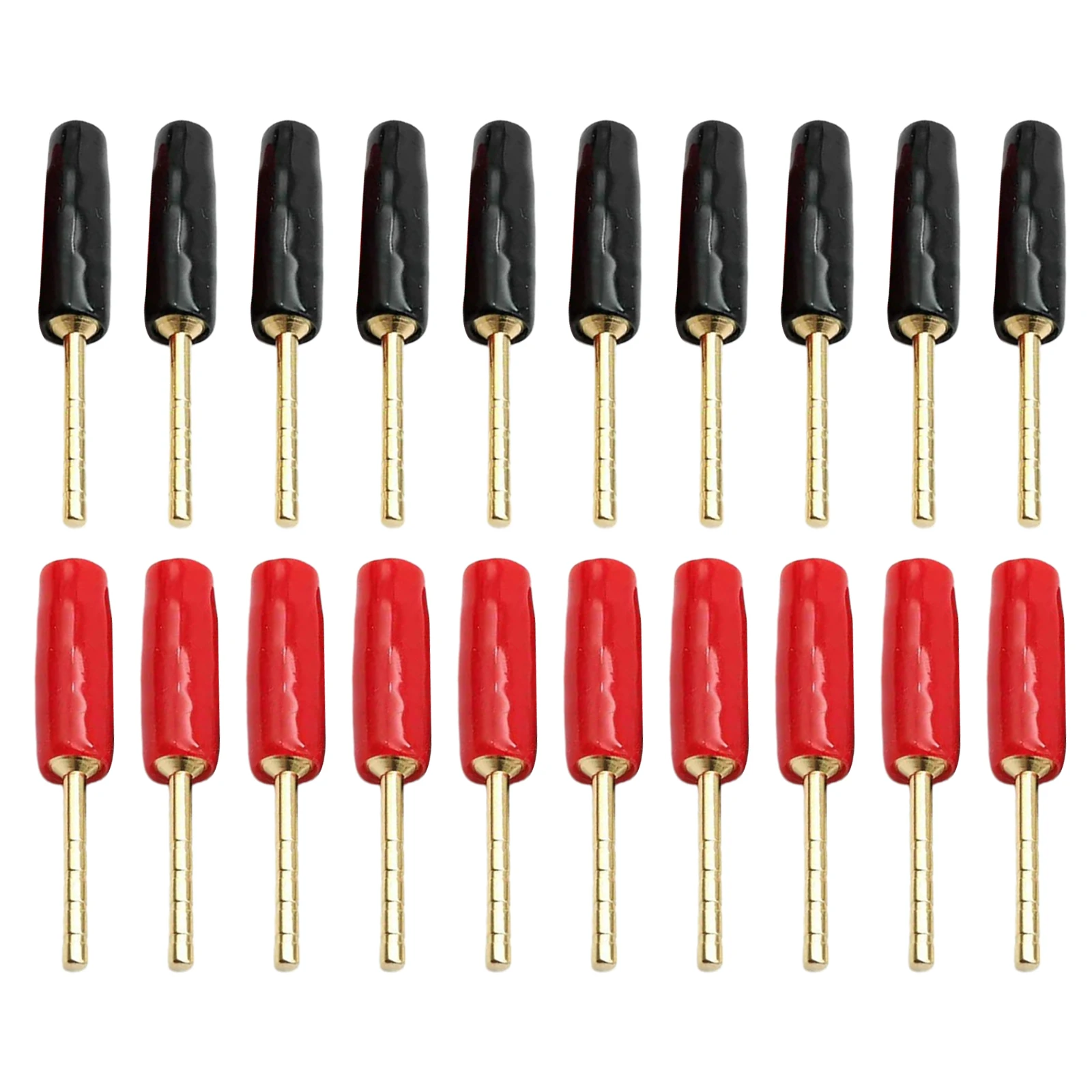 20 pack of gold plated needle type banana made of 4N oxygen pure copper for audio performance and longevity 20