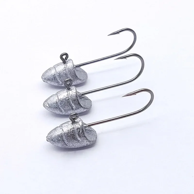 OUTKIT 10pcs mini Jig Head Hook Rock Fishing Hook Blood Trough 2.5g 3.5g 5g Fishing Hook Soft Worm Jig Head Hook Tackle