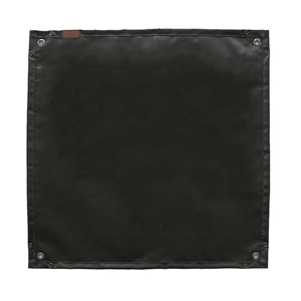 

Black Camping Fireproof Mat Fiberglass Ground Protection Mat Fireproof Portable Mat 70*70cm Size Double-sided Silicone Coating
