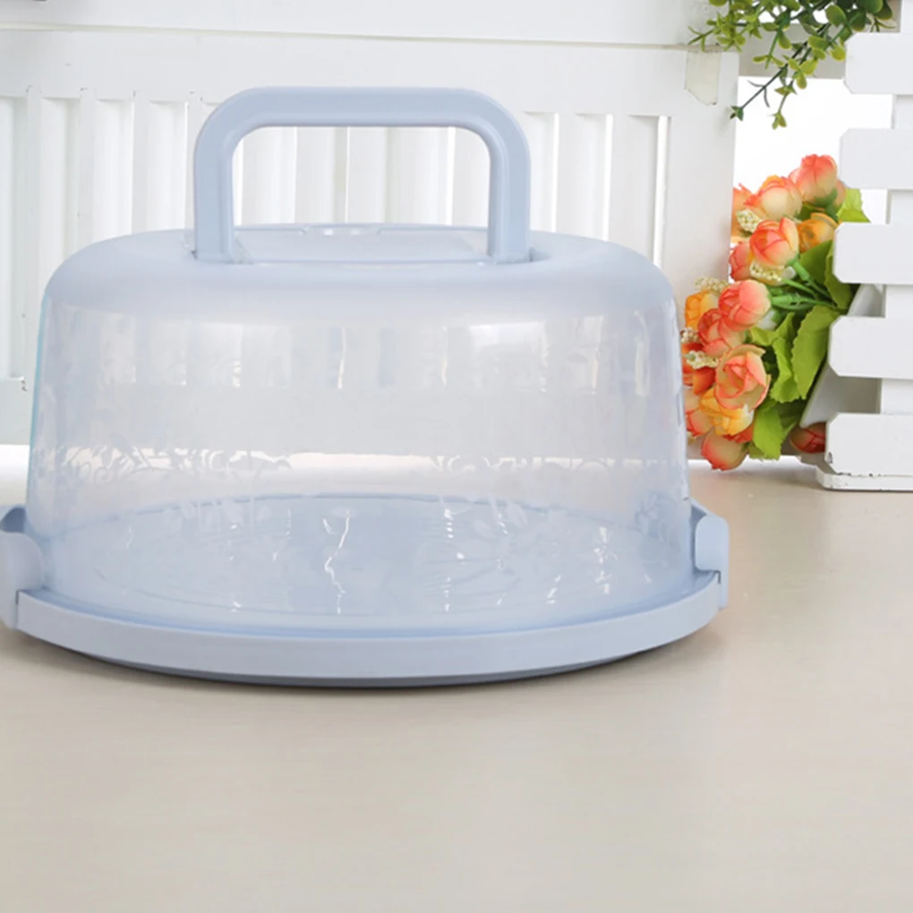 

Cake Box Kitchen Home Party Visible Package Container Preservation Muffin Storage Holder Pack Carrier Light Blue