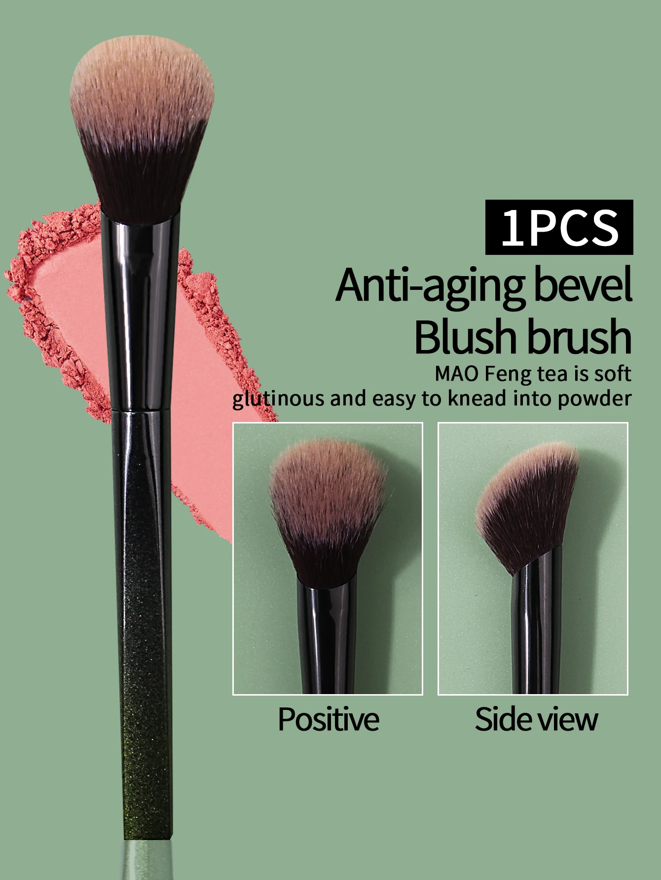 New 1PCS Angled Contour Brush, Blush Brush, Highlight Brush, Multi-Functional Facial Makeup Brush, Beginner's Beauty Tool