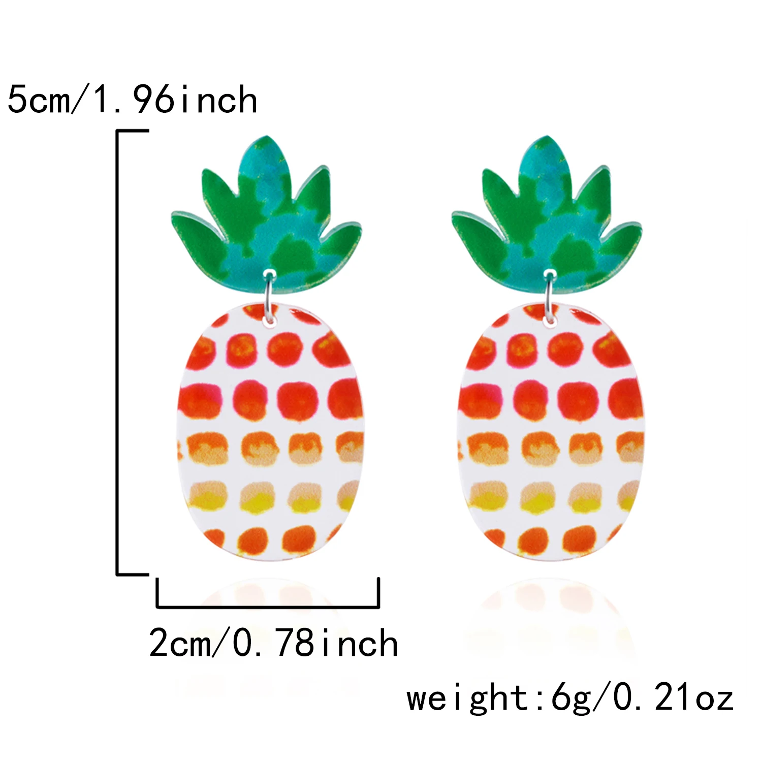 Bunte Muster Acryl Schmetterling Tropfen Ohrringe für Frauen Einfache Obst Geometrie Harz Baumeln Ohrringe Täglichen Schmuck Zubehör – Detail 8