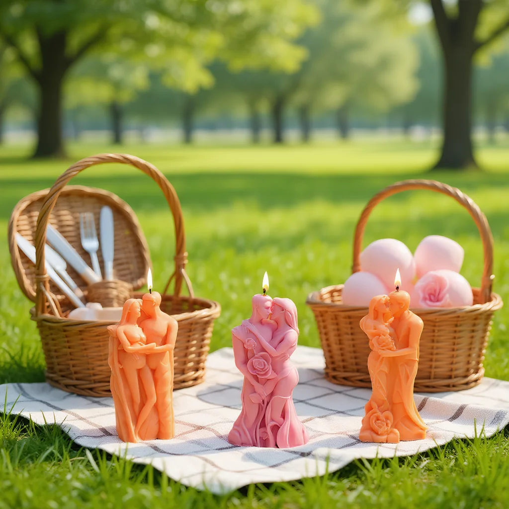 

Valentine's Day DIY Scented Candle Silicone Mold 3D Couple Hugging Statue Soap Resin Molds for Candles Making Supplies Moldes