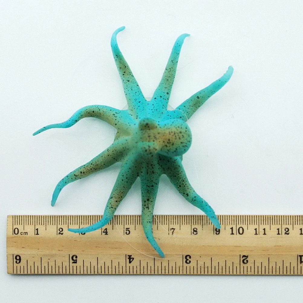 

Night Fluorescent Decor Vivid Colors Aquarium Modeling Safe Simulation Octopus Simulation Fish Silicone Aquarium Decoration