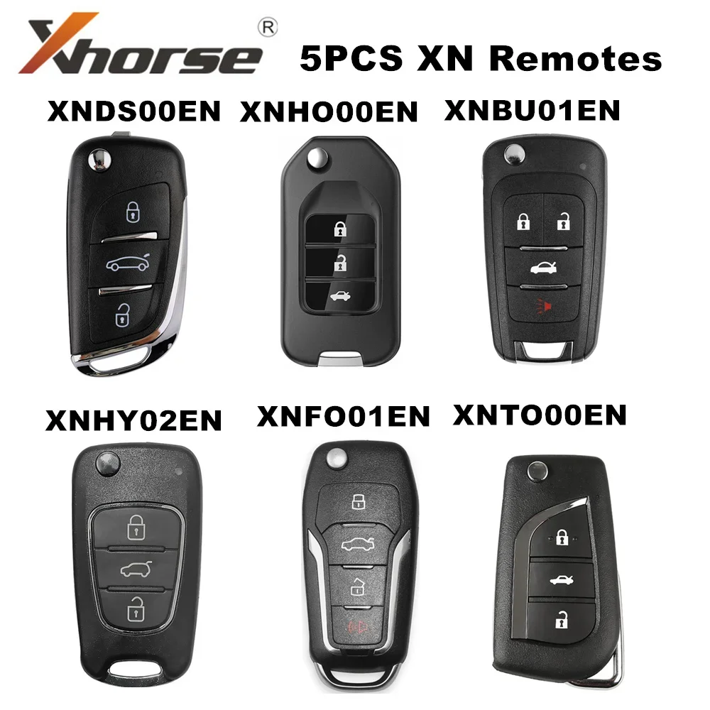

5pcs/lot Xhorse XNDS00EN XNHO00EN XNBU01EN XNHY02EN XNFO01EN XNTO00EN XN Wireless Series Remote Key