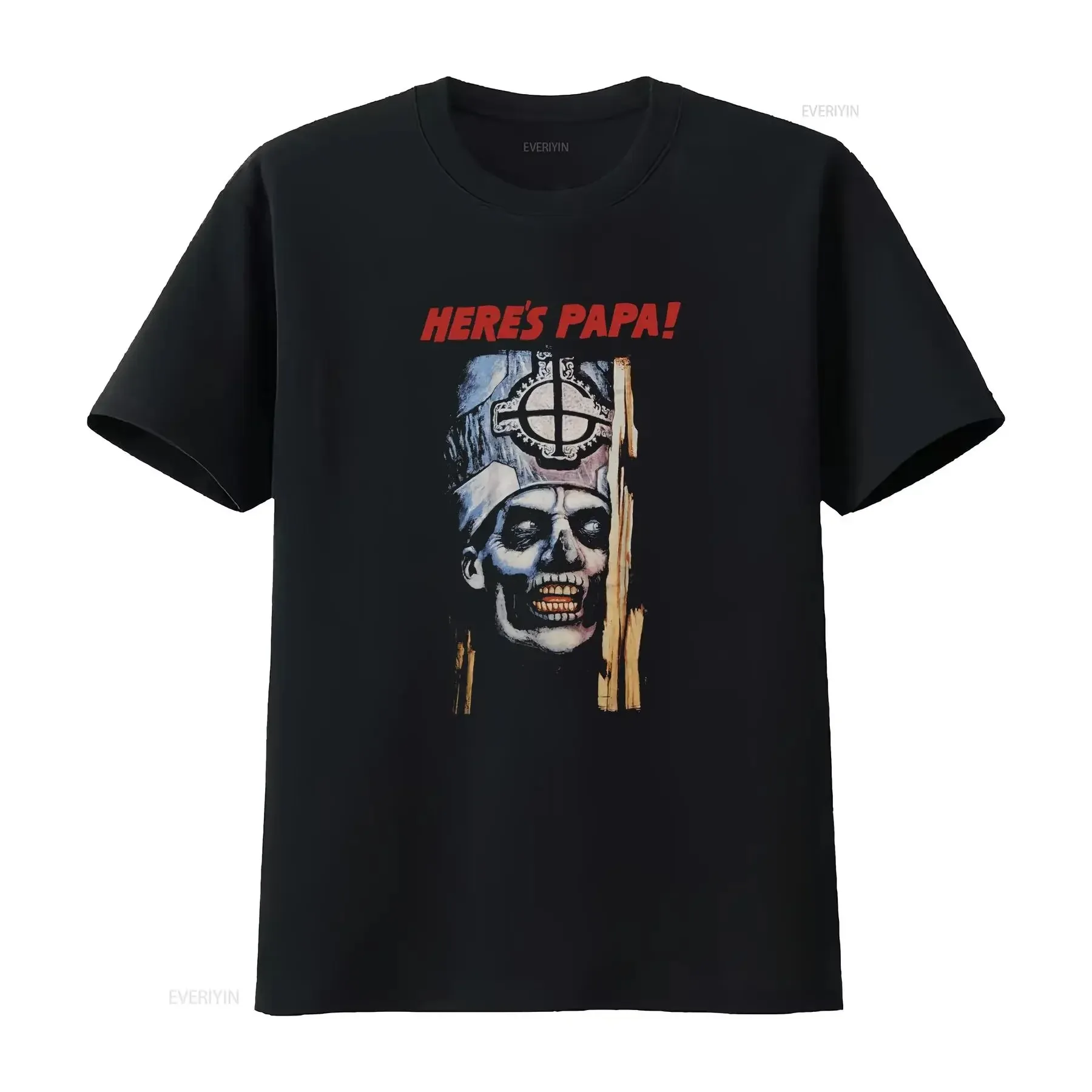 

ghost b c here s papa T Shirt vintage Washed Top For Everyday Wear streetwear homme Slightly Unisex Versatile Comfortable