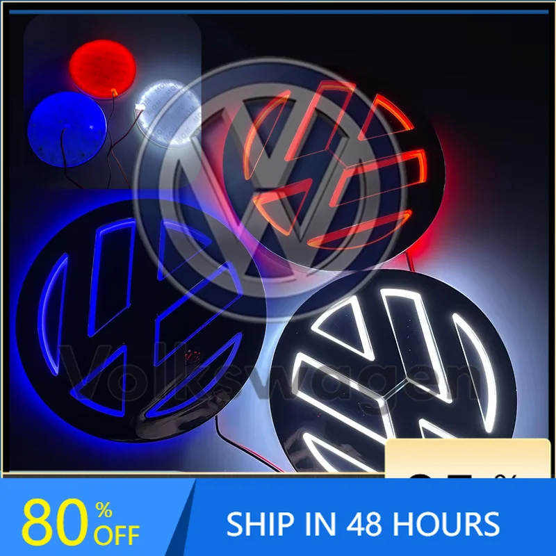 

Car Sticker 2026 New For VOLKSWAGEN VW 11cm 5D LED For Volkswagen VW Logo Light, Front Grille Logo Light, Suitable For CC/Golf/P