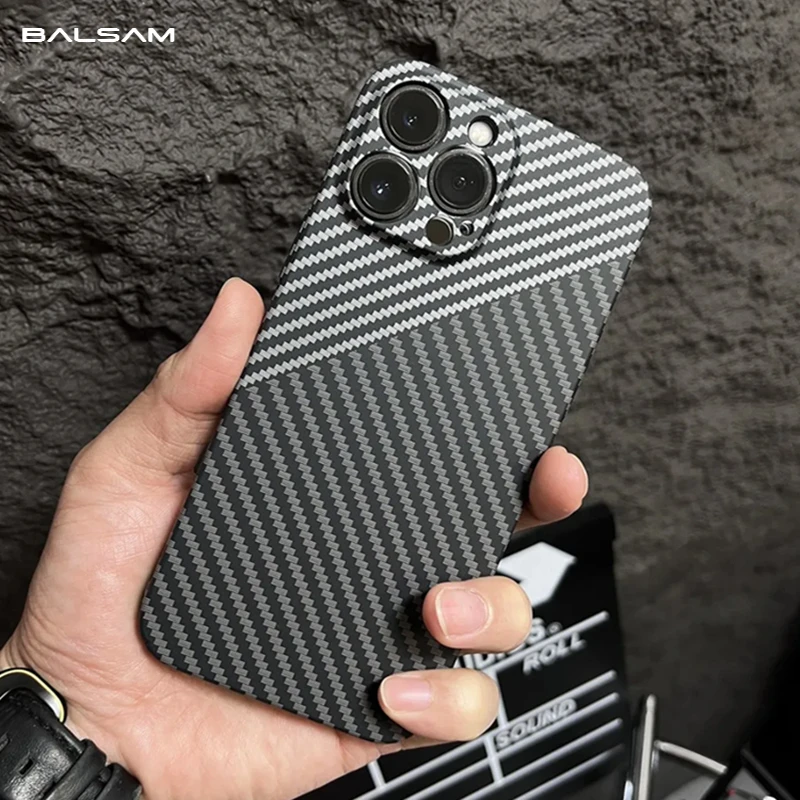 Luxury Ultra Thin Carbon Fiber Texture Matte Case for iPhone 15 14 13 11 12 Pro XS Max Mini XR 7 8 Plus Shockproof Hard PC Cover