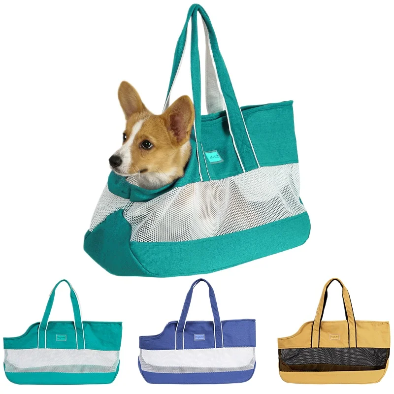 

Portable Dog Carrier Mesh Breathable Carrier Bags Foldable Cats Handbag Outdoor Travel Pet Bag Dog Transport Shoulder Bag