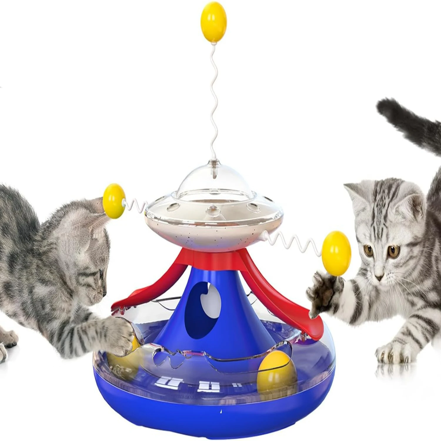 

Interactive Multifunction Cat Toy Chest - Engaging Puzzle Toys and Teaser Balls for Indoor Cats, Includes Catnip Balls, Spinning