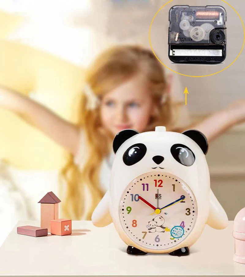 Desktop Voice Wake-up Alarm Clock For Girls Student Alarm Clock Night Light Mute Cute Tabletop Panda Shaped Alarm Clock ZI06