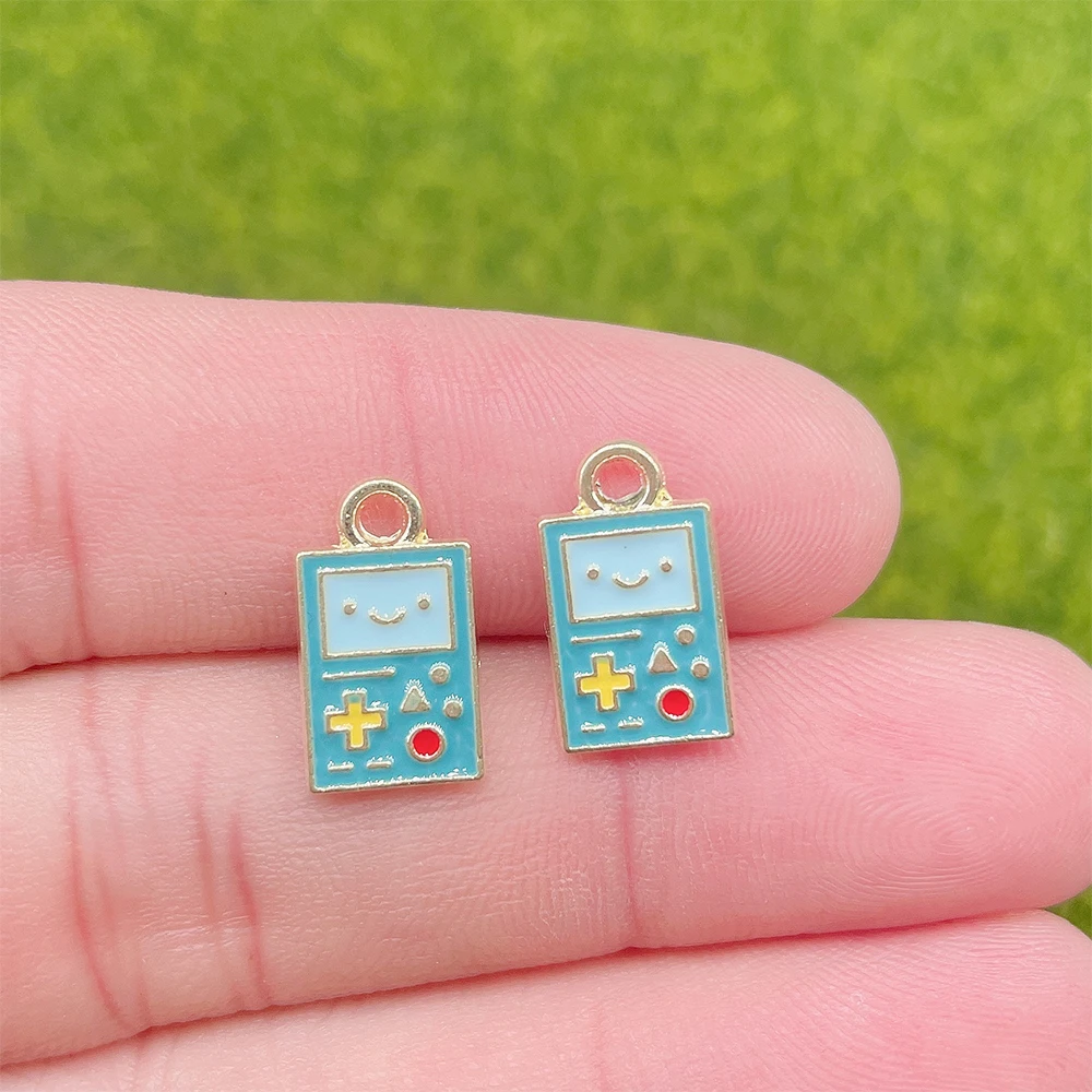 10pcs 14*25mm Cartoon Enamel Game Console TV Jewelry Craft DIY Necklace Bracelet Accessories Cute Design Girl Charm Pendant