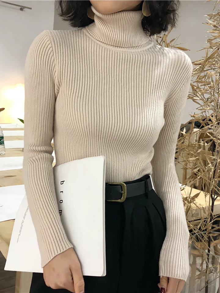 Turtleneck Sweater Womens 2026 Autumn Winter Tops Korean Slim Women Pullover Jumper Knitted Sweater Pull Femme Hiver Truien, image 3
