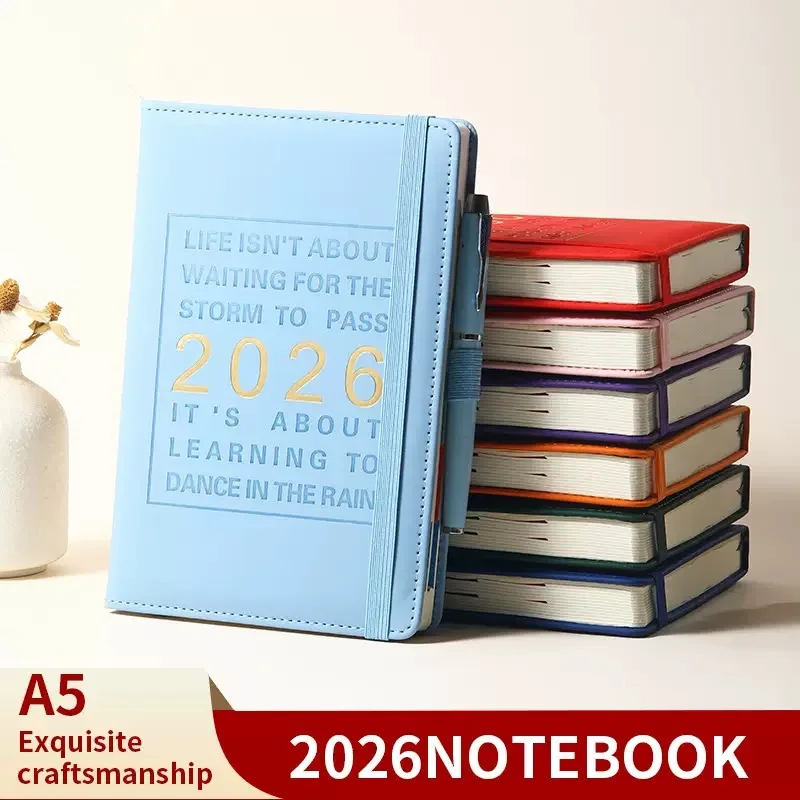 

Новый календарь 2026, английский календарь, блокнот формата А5, ежедневный план, руководство по эффективности