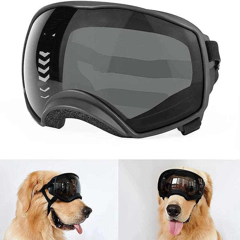 Wide View Dog Goggles Medium Large Dog Sport Sunglasses UV Protection Soft Pet Windproof Glasses for Driving Riding Hiking