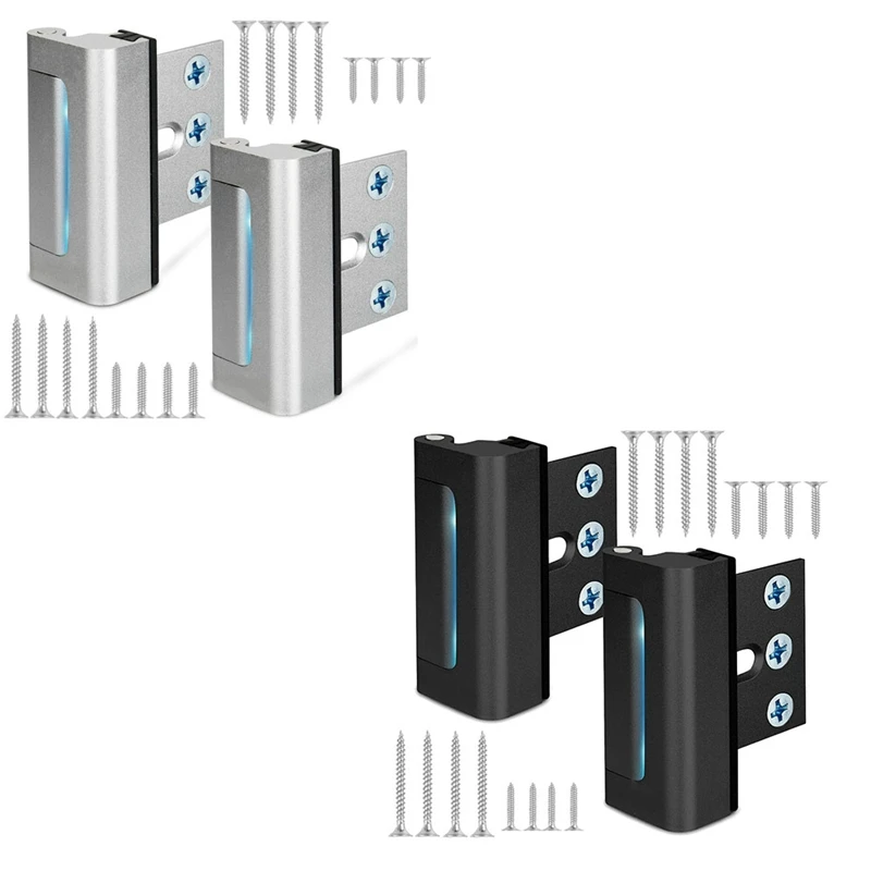 FFYY-Serratura di rinforzo per porta di sicurezza domestica, serrature per porte anteriori per la sicurezza dei bambini che sopporta 800 libbre, serratura per porta confezione da 2