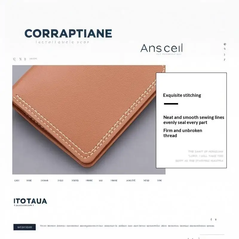 Minimalistische Herren-Geldbörse aus PU-Leder, Schwarz-Kaffee, große Kapazität, mehrere Fächer, zweifach faltbar, Ausweiskartenhalter, für Männer und Frauen – Detail 15