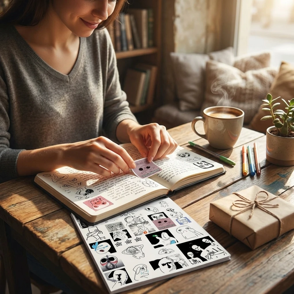 

Sticker Books 36 Sheets Handcrafted Journal Decoration Stickers Durable Adhesive Portable Size