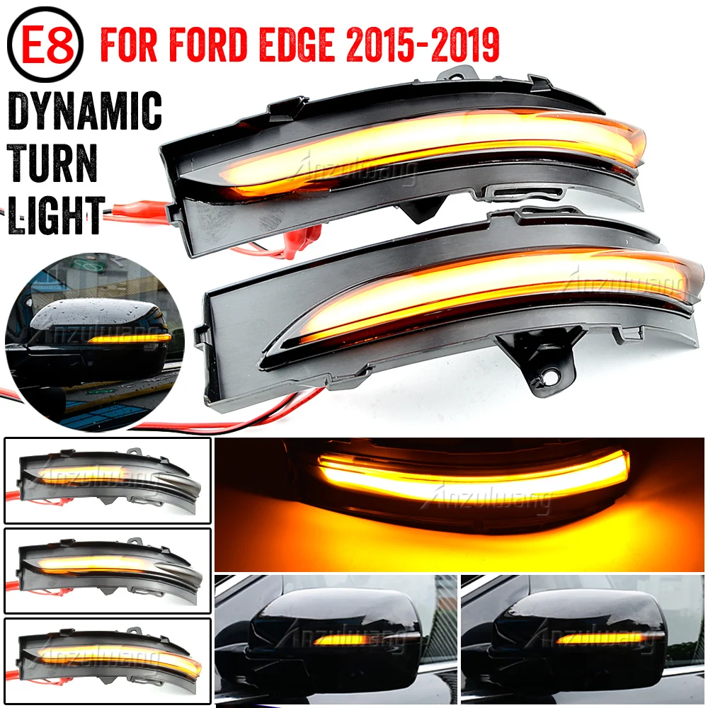 

2pcs Dynamic LED Turn Signal Light Mirror Indicator Blinker Lamp for Ford EDGE 2015 2016 2017 2018 2019