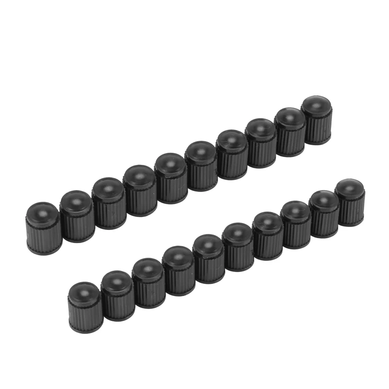 20Pcs Plastic Bike Bicycle Valve Dust Caps Car Van Motorbike Tyre Tubes Black