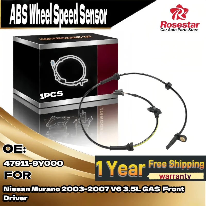 

Driver Left ABS Wheel Speed Sensor 479119Y000 47911-9Y000 For Nissan Murano 2003-2007 V6 3.5L GAS Brand New