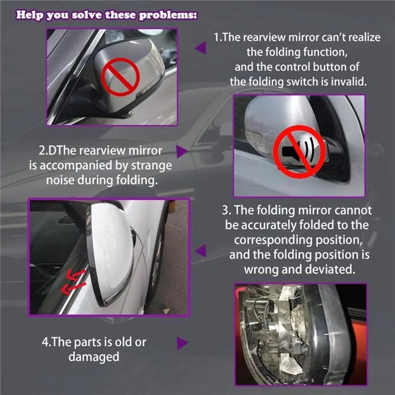 Inner Mirror Side Folding Motor 30 Teeth Gear Assembly Set For Mazda For Miata MX-5/CX-5/CX-9 Car-ABQA