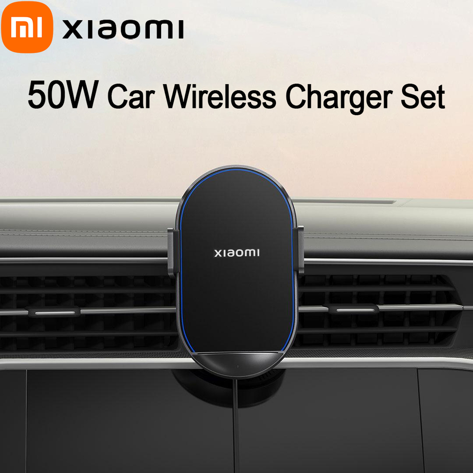  Xiaomi 50W Car Wireless Charger Set Dual Interface Fast Quick Charging Support Power-Off and Inductive Expansion Portable Holder 