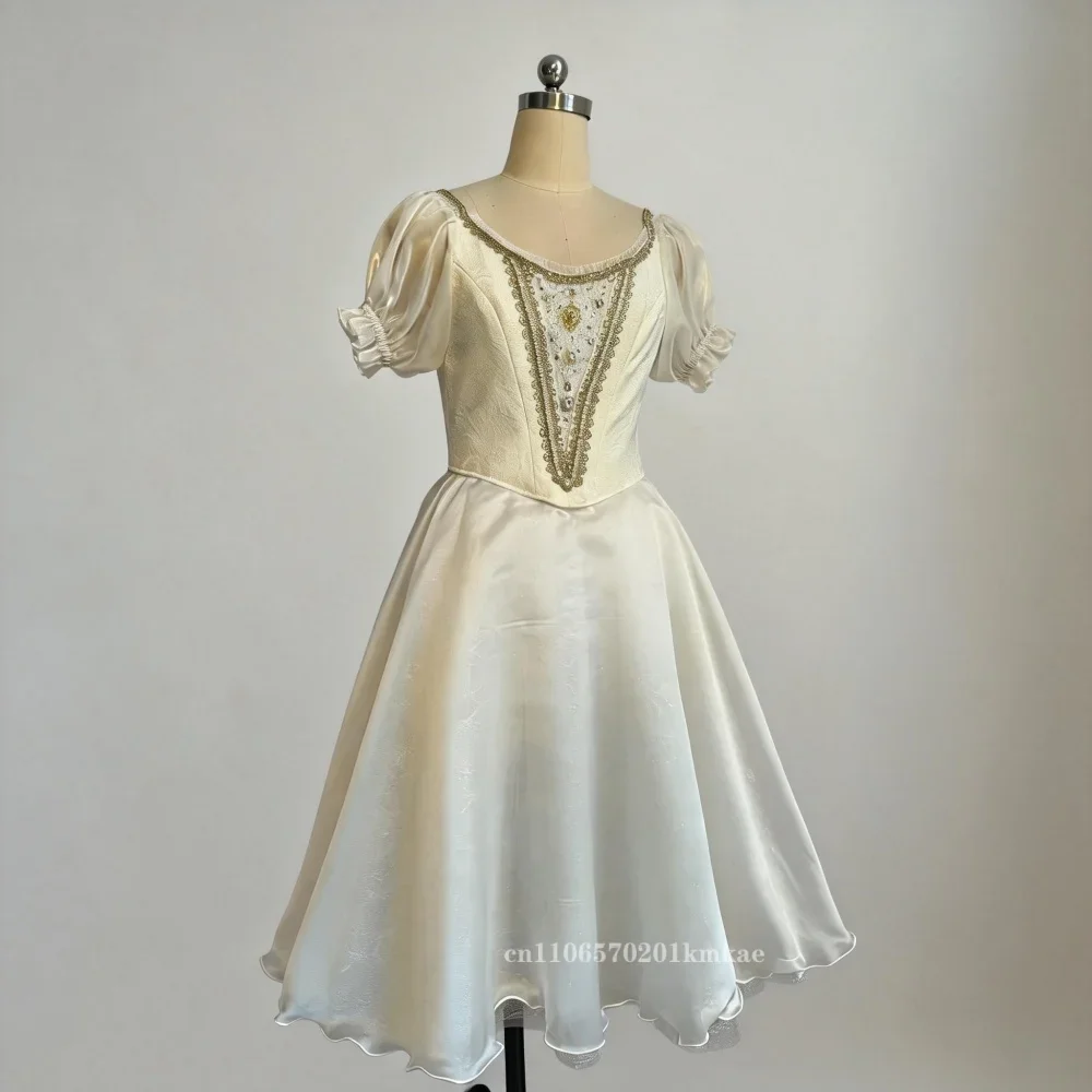 champagne-swan-lake-scene-variation-gentle-fairy-ballet-competition-performance-long-tulle-skirt-tailored-for-adults-and-youth