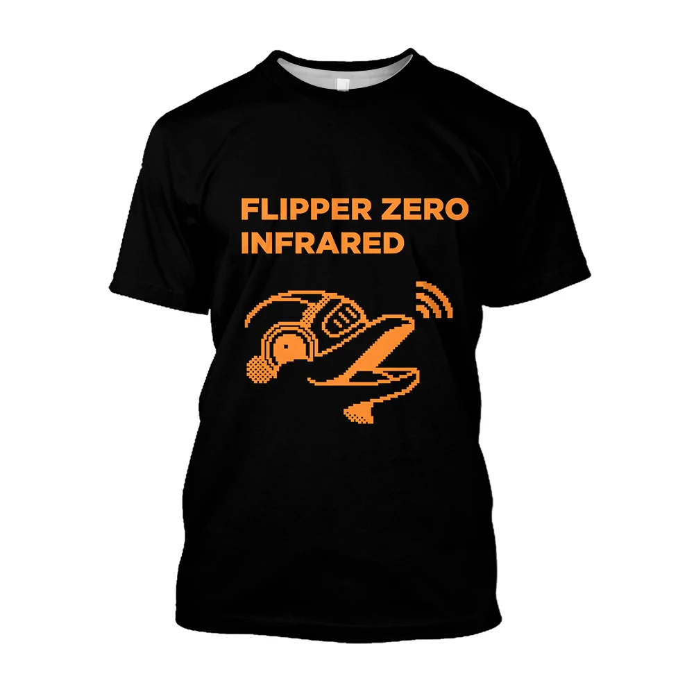 Flipper Zero Hacker  Printing  T Shirt Man Summer O-Neck Short Sleeve Oversized  Top Casual Tee Loose Streetwear Unisex Harajaku