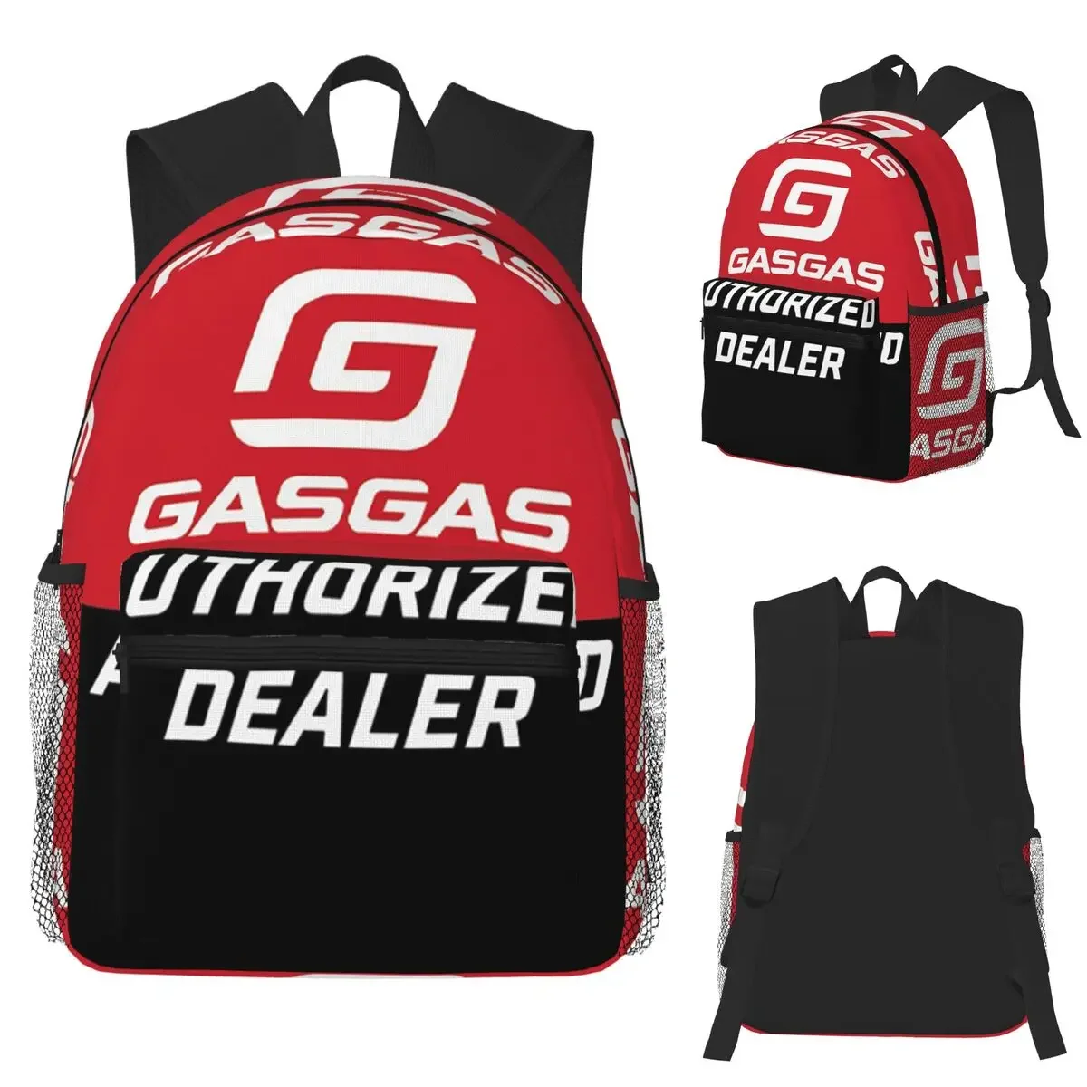 GasGas Motorcycle Mountain College Student Backpack School Bag Hiking Travel Daypack for Boys Girls Fashion Bookbag Shoulder Bag