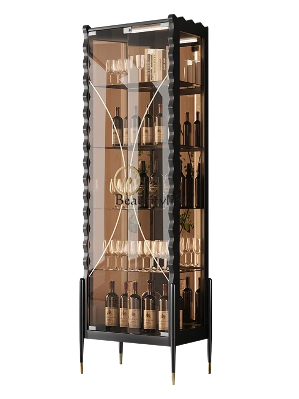

LJYLD6Home Glass Wine Cabinet Wall Modern Living Room Light Luxury Display Showcase