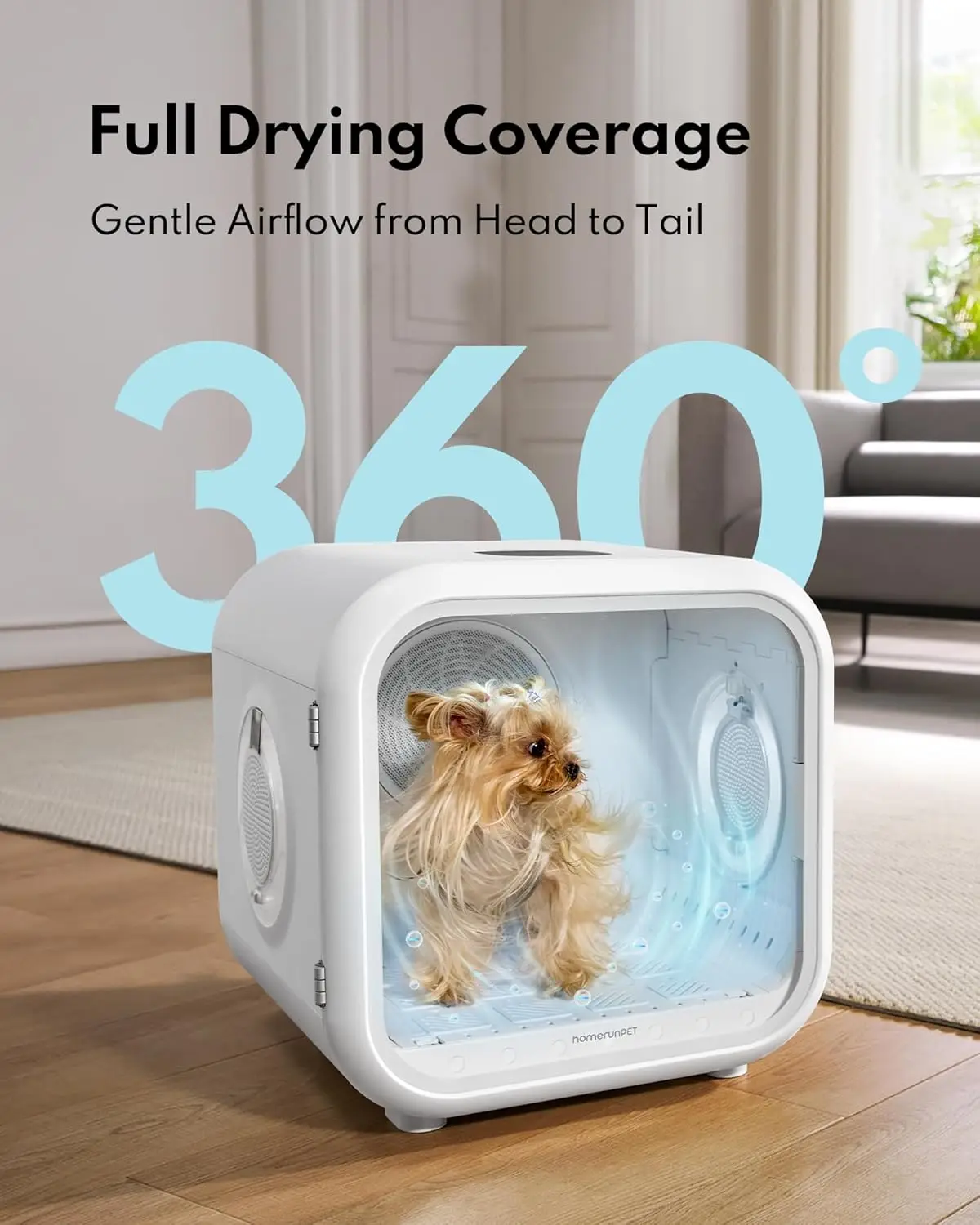 53L HomeRunPet Drybo Plus Pet Dryer Box 360° Full Drying Automatic Quiet Pet Grooming Machine for Small Dogs Cats