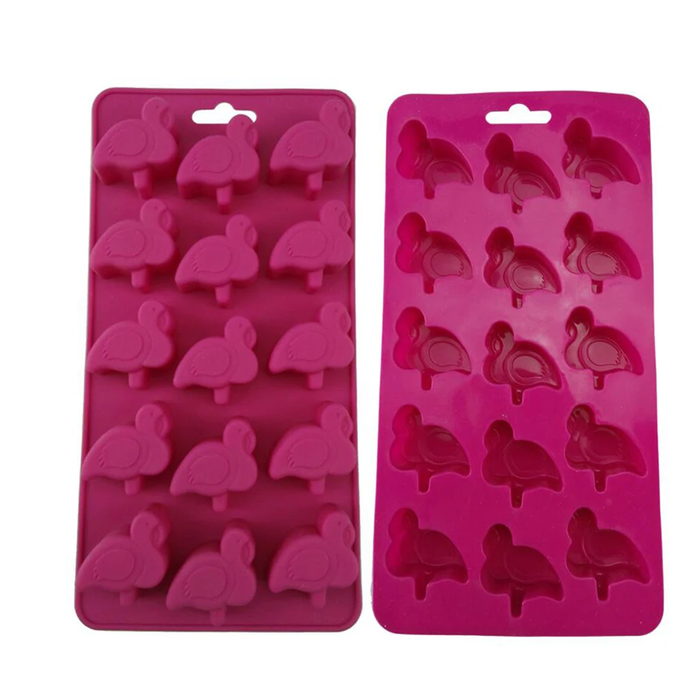 

2 Pcs Food Grade Silicone Cactus And Flamingo Shaped Cake Molds Heat Resistant Nonstick Baking Tools For Chocolate Decorations