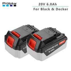 20V 6000mAh Rechargeable Tool Battery Replacement Li-Ion Battery For Black & Decker LBXR20 LB20 LBX20 LB2X402