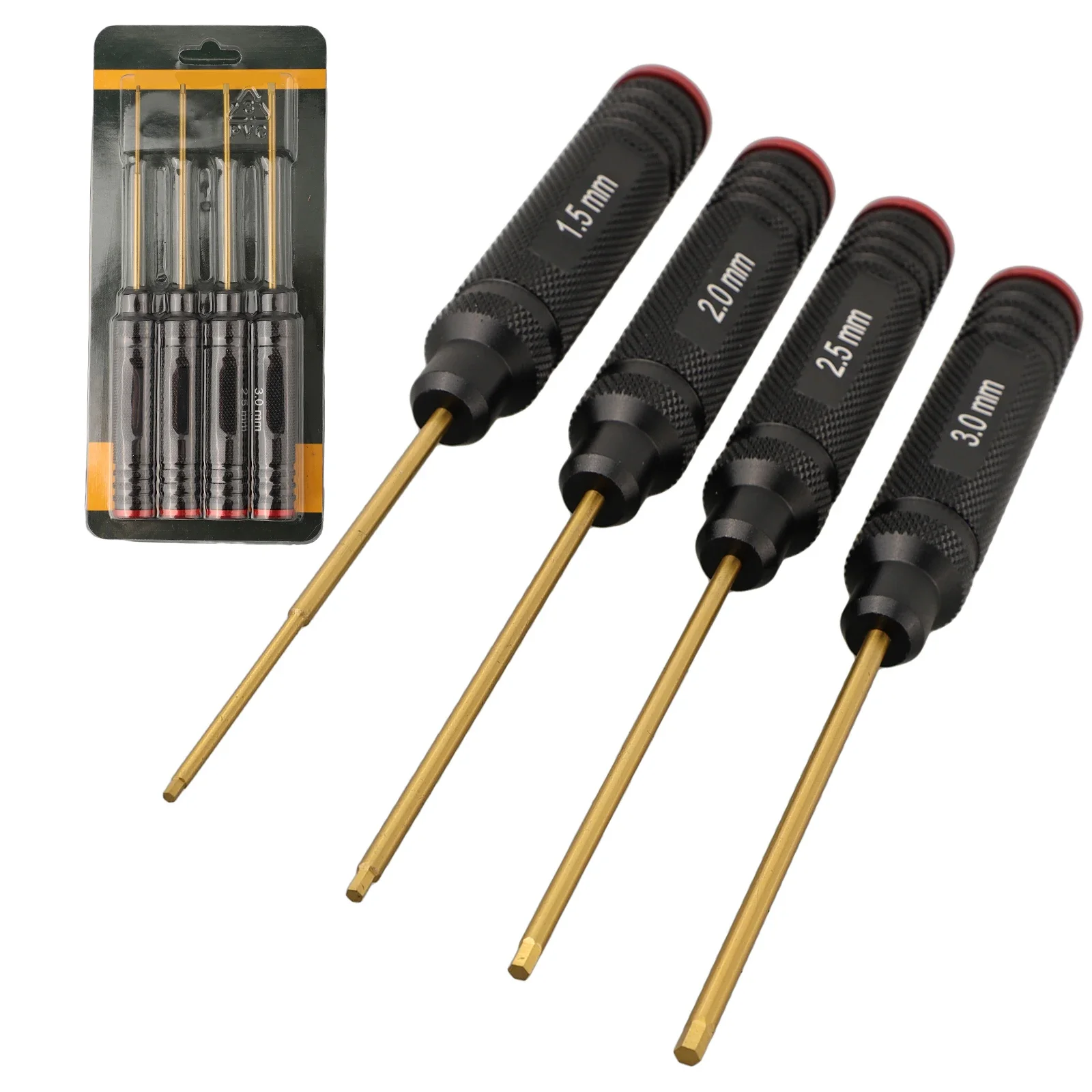 Hex Screw Driver Hex Screw Driver Set Hexagon Screwdriver For RC Tools 1.5/2.0/2.5/3.0mm Black Round Handle Titanium Screwdriver