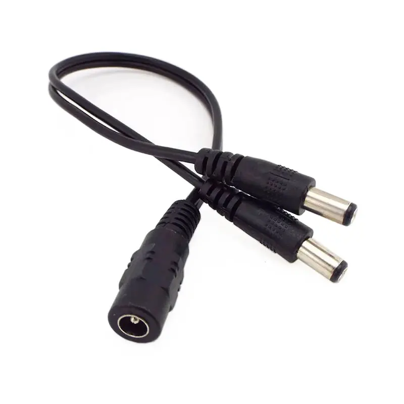 JCD All Copper DC Power Adapter Cable 5.5x2.1mm 5.5*2.1MM 1 Male to 2 Female 2 Male 2 way Splitter Connector Plug Extension Cord