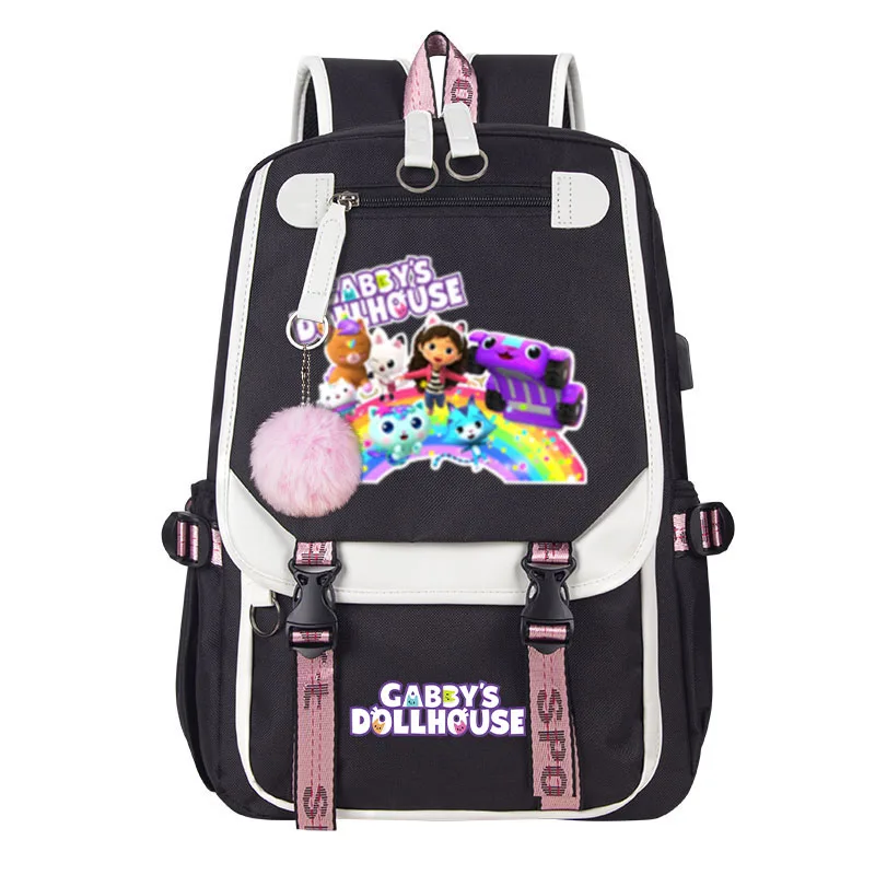 Gabby's Dollhouse Backpacks Kids Cute Cartoon School Bags Girl Gabby Cats Bookbag Women Fashion Backpack Travel Laptop Rucksack